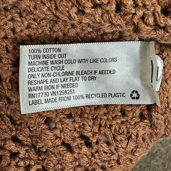 Universal Thread Rust Orange Crotchet Sweater, Large - Picture 7 of 7